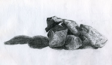 Rocks - charcoal sketch