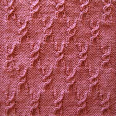 Knitted square for Afghan sampler - Elm Seeds pattern